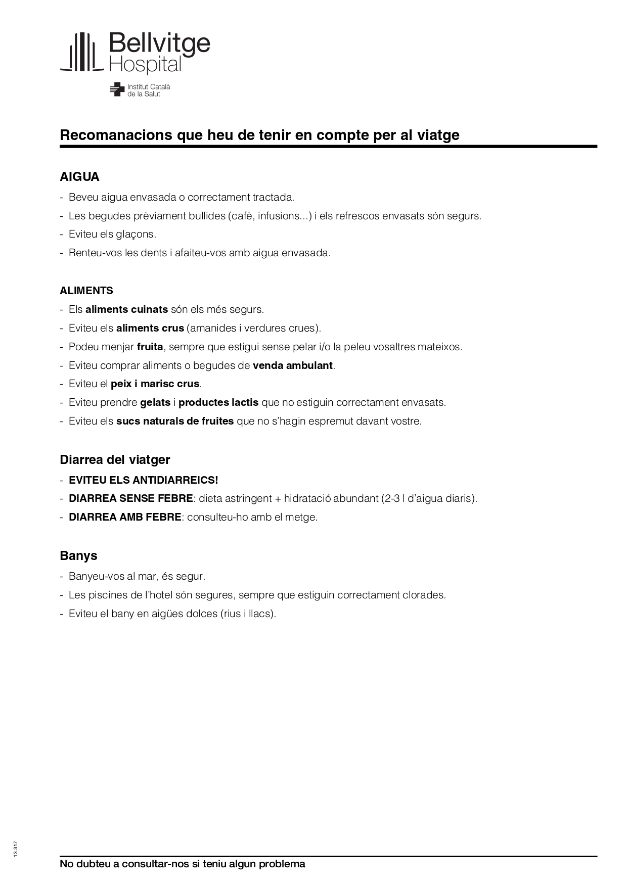 full informatiu recomanacions viatger