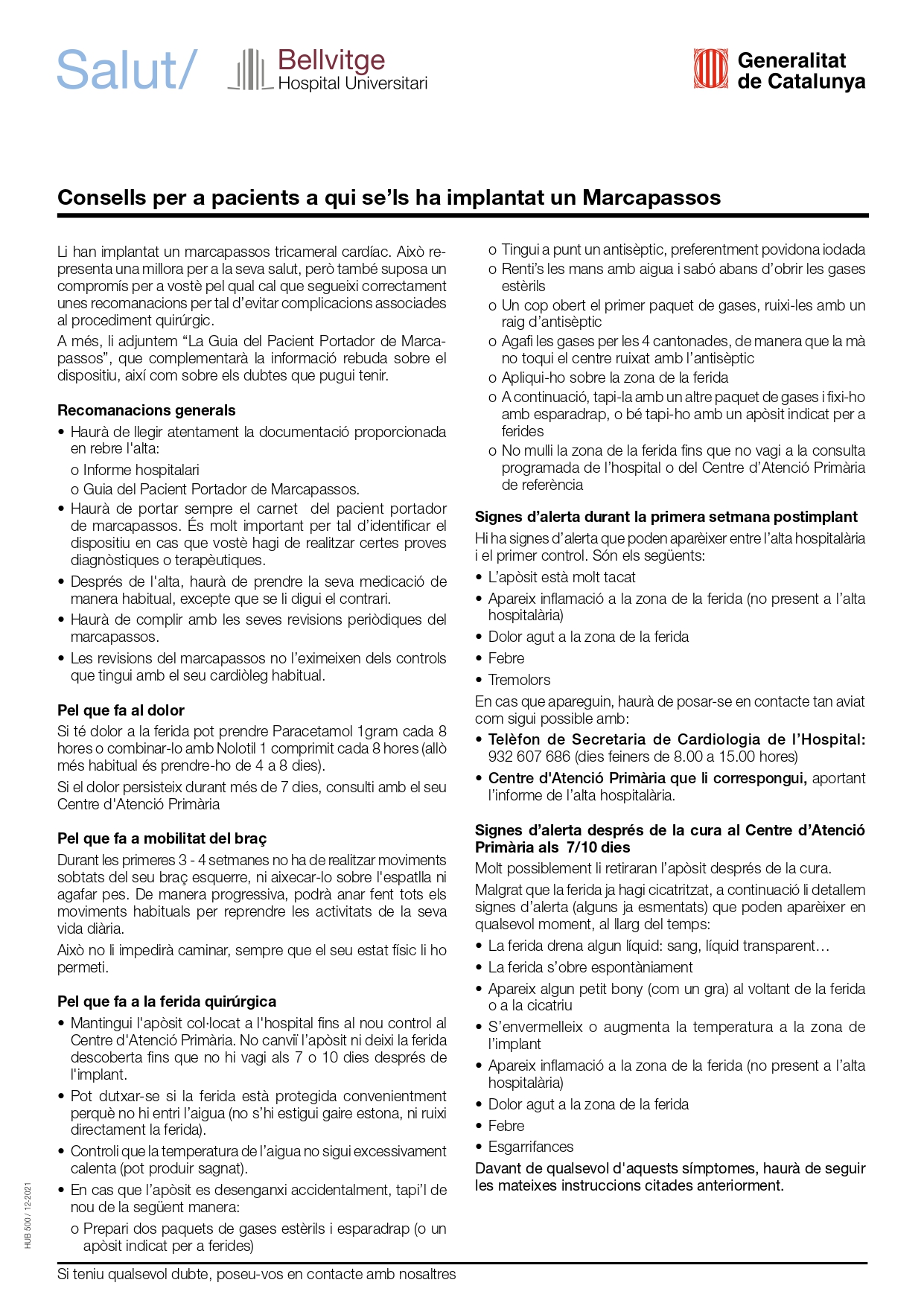 full informatiu consells marcapassos