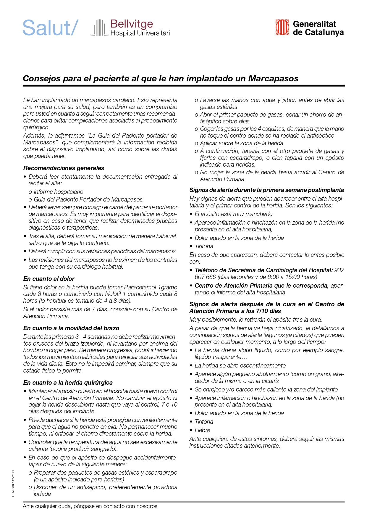 full informatiu consells marcapassos castella full informatiu consells marcapassos castella