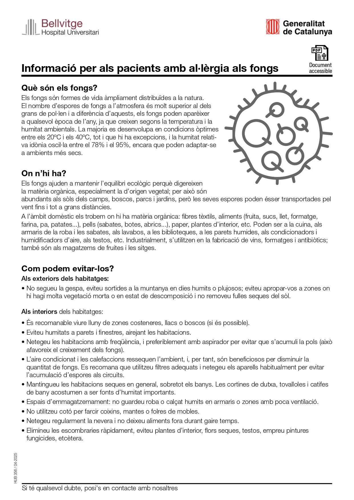 Informació per als pacients amb al·lèrgia als fongs cat