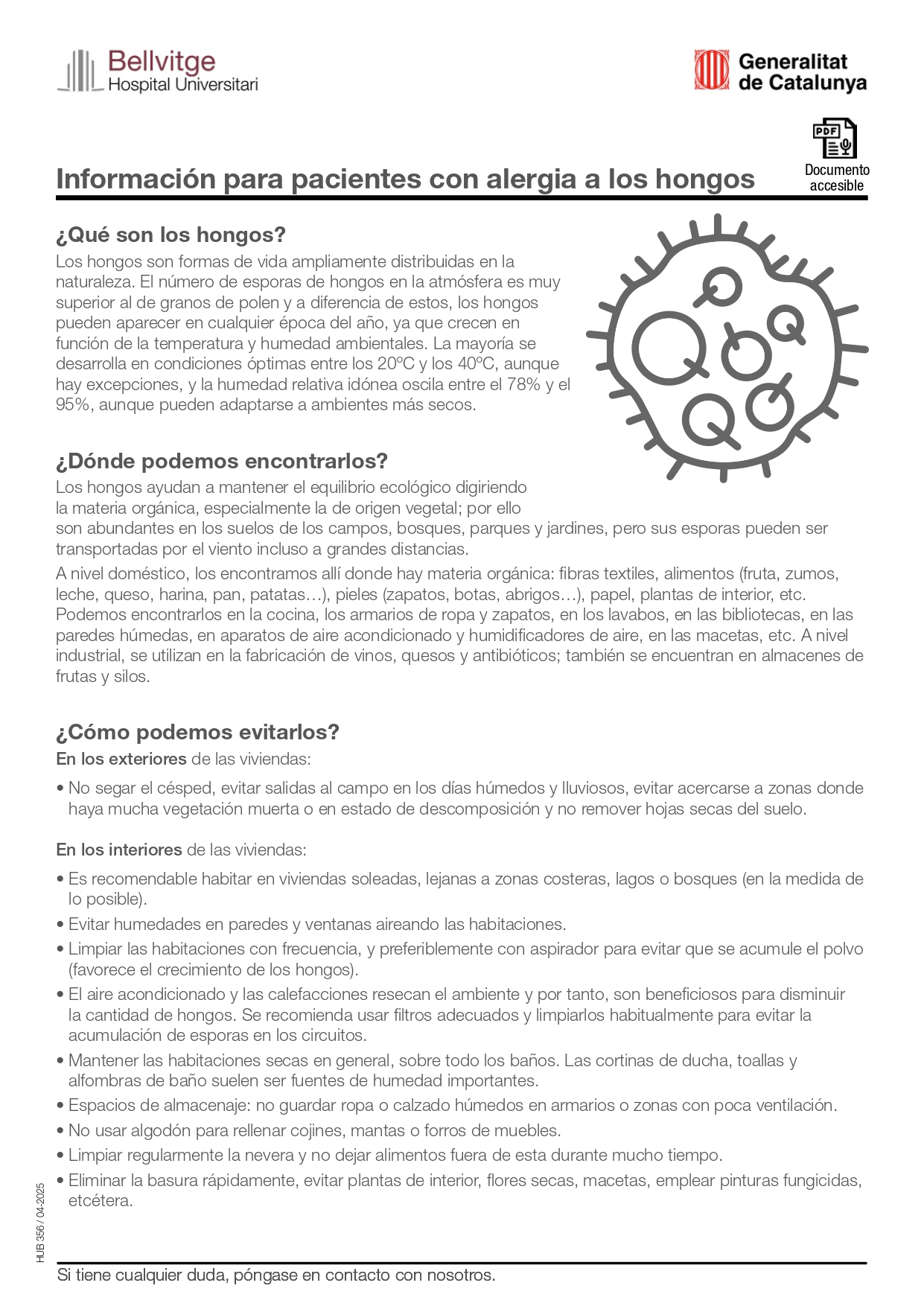 Informació per als pacients amb al·lèrgia als fongs cast