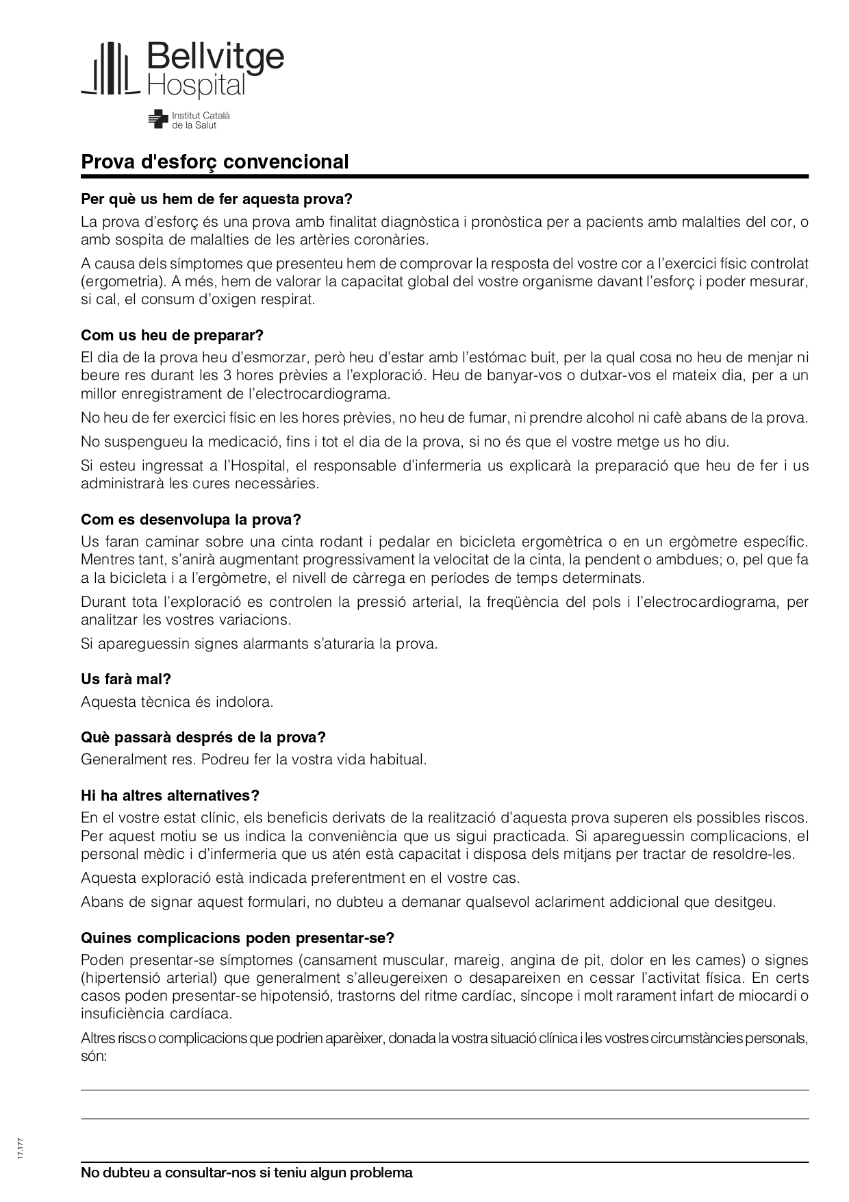 full informatiu Prova d'esforç convencional cat