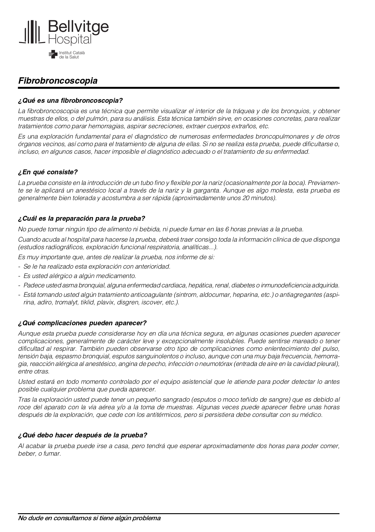 full informatiu Fibrobroncoscopia castellà