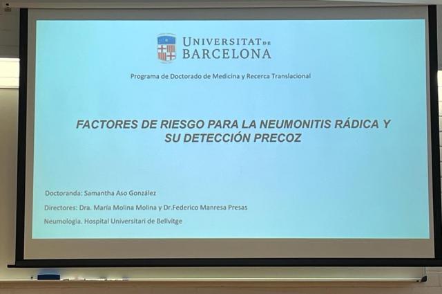 Defensa de la tesi de la doctoranda Samantha Aso González, del Servei de Pneumologia