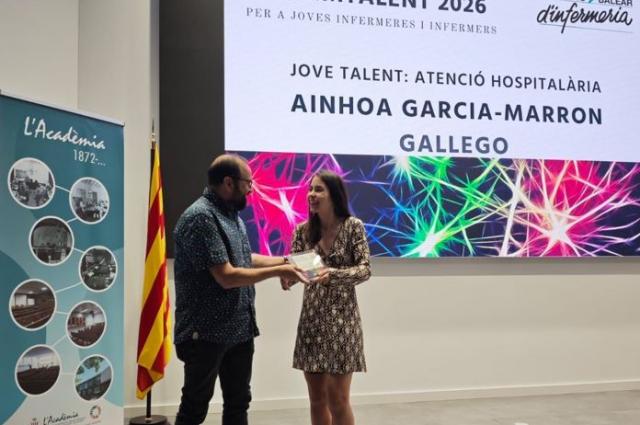 Ainhoa García-Marrón Gallego rep el Premi Jove Talent a l’Atenció Hospitalària de la Societat Catalano-Balear d’Infermeria