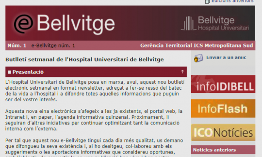 Bulletí e-Bellvitge: 500 números prenent el pols informatiu a l’hospital